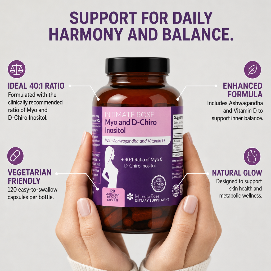 Myo-Inositol & D-Chiro Inositol — Supports PCOS Relief, Essential Nutrient Replenishment & Natural Fertility Support